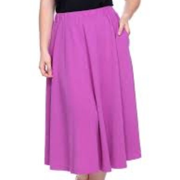 White Mark Womens Tasmin Midi Skirt, Purple New With Tags Size 3XL - Picture 1 of 2